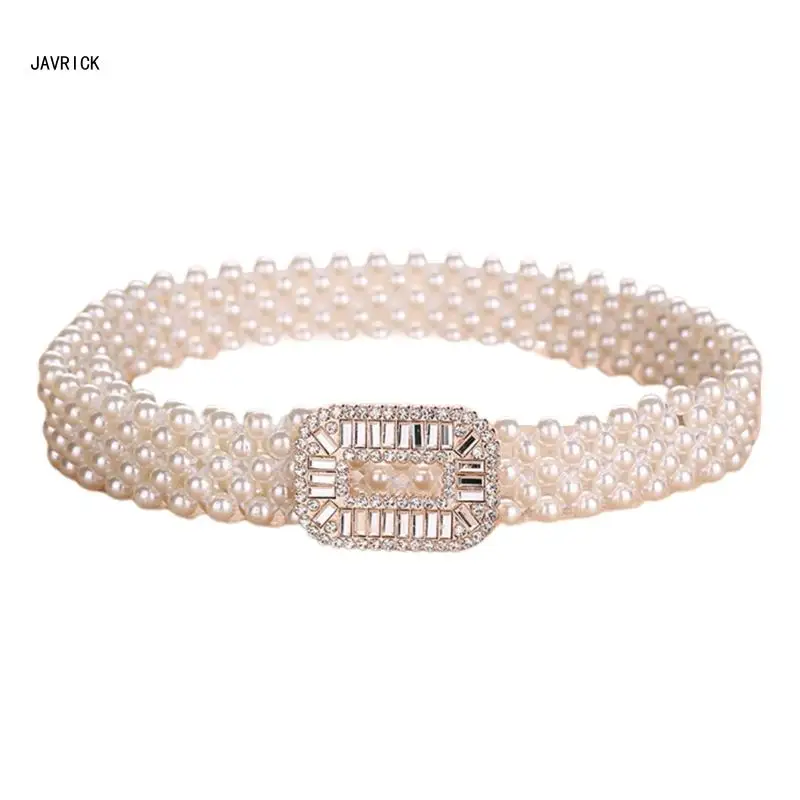 Buckle Pearl Waist Belts for Women Dress Decor Elastic Pearl Beaded Waistbands for Female Girls Coat Dress
Buckle Pearl Waist Belts for Women Dress Decor Elastic Pearl Beaded Waistbands for Female Girls Coat Dress