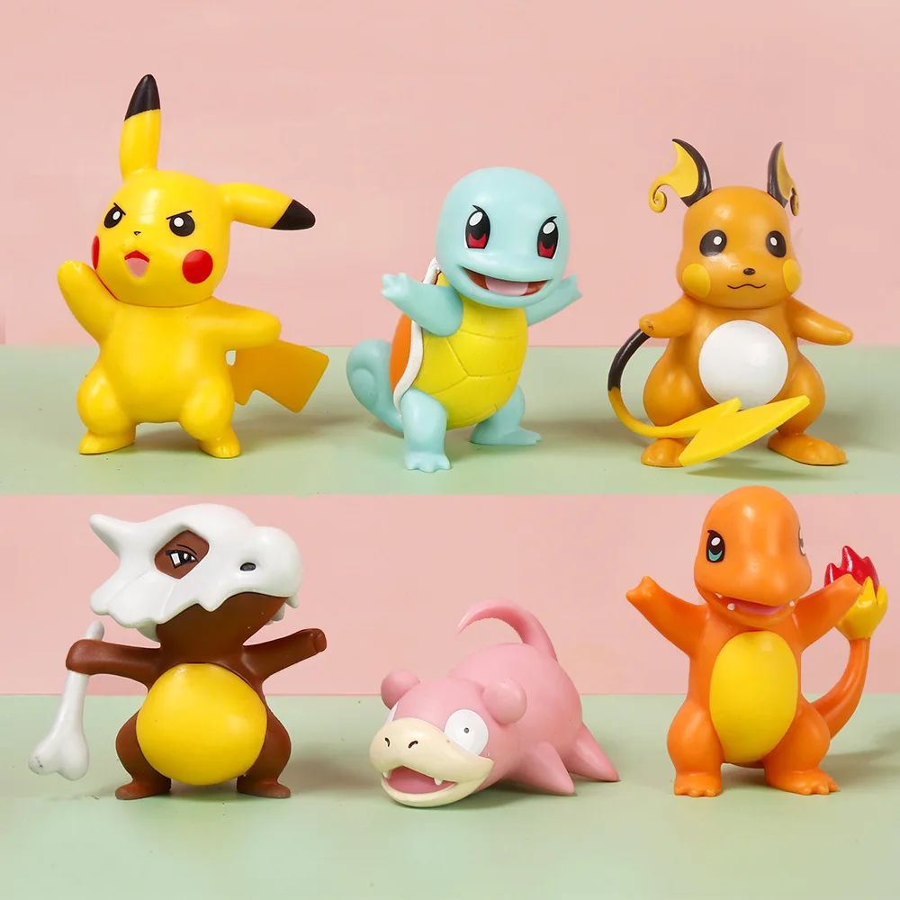 6Pcs/set Pokemon Anime Action Figures Pikachu Squirtle Charmander Cubone PVC Model Toys Doll Decor Kids Birthday Gift Ornaments
6Pcs/set Pokemon Anime Action Figures Pikachu Squirtle Charmander Cubone PVC Model Toys Doll Decor Kids Birthday Gift Ornaments