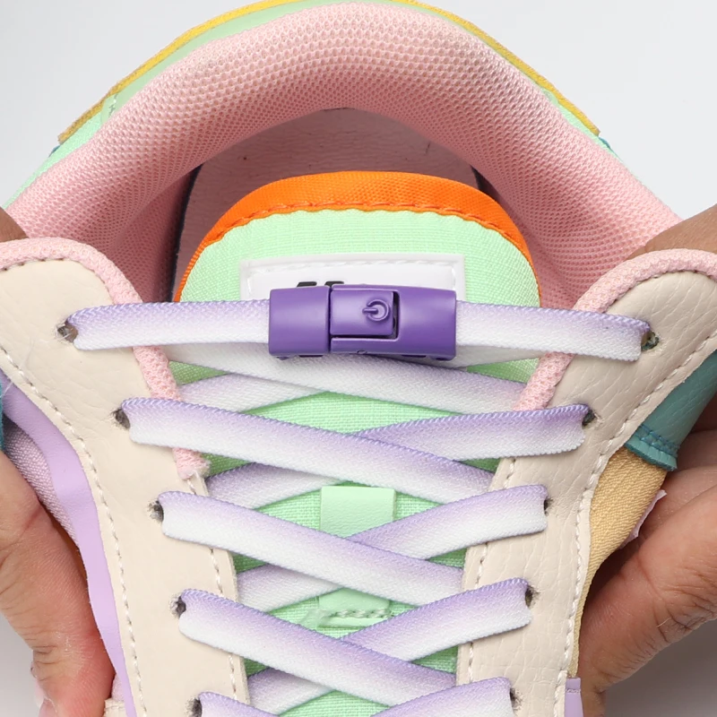 Flat Gradient Press Lock No Tie Shoe Laces Elastic Laces Switches Colorful Metal Buckle Shoelaces Sneakers Without Ties Shoelace
Flat Gradient Press Lock No Tie Shoe Laces Elastic Laces Switches Colorful Metal Buckle Shoelaces Sneakers Without Ties Shoelace