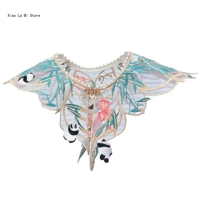 Фея со съемным накладным воротником, маленькая шаль, шарф, ожерелье в китайском стиле с вышивкой в виде листьев панды, накидка
Фея со съемным накладным воротником, маленькая шаль, шарф, ожерелье в китайском стиле с вышивкой в виде листьев панды, накидка