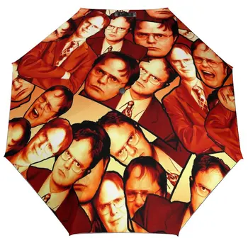 Um Guarda-chuva Mini para Todas as Estações 11 Dwight Schrute Print Umbrella The Office Beautiful Protection Umbrella Auto Design Lightweight Golf Umbrella