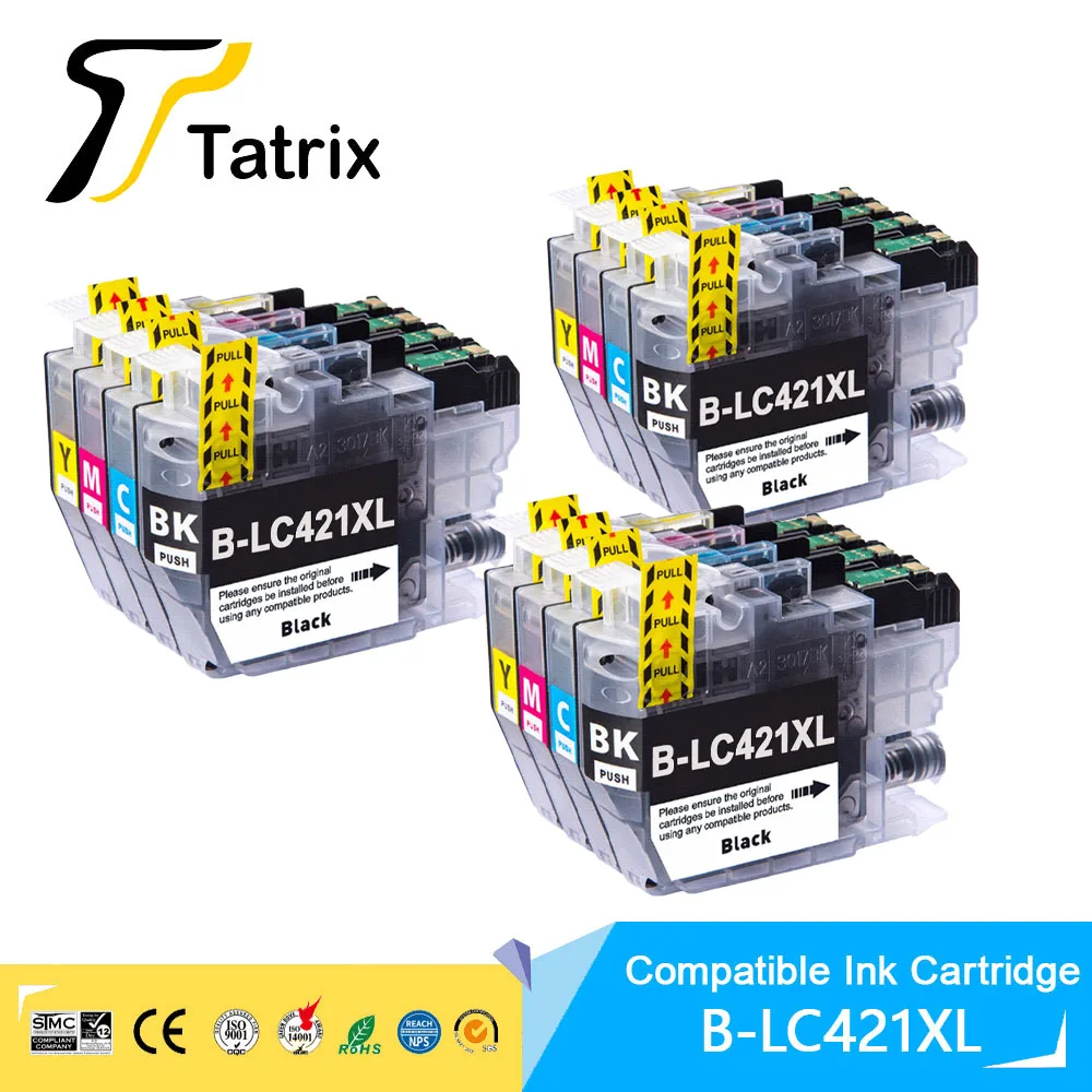 Совместимый чернильный картридж Tatrix высокой емкости LC421XL LC421 421XL для принтера Brother DCP-J1050DW MFC-J1010DW DCP-J1140DW
Совместимый чернильный картридж Tatrix высокой емкости LC421XL LC421 421XL для принтера Brother DCP-J1050DW MFC-J1010DW DCP-J1140DW