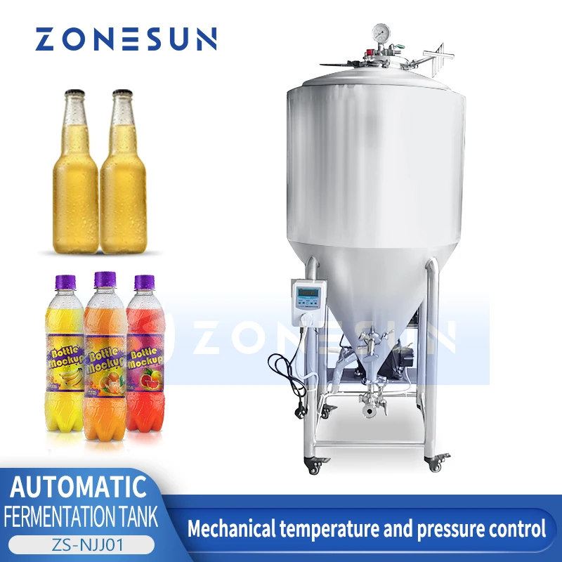 

ZONESUN Fermentation Tank Temperature Controlled Pressure Gauge Fermentor Alcohol Beer Making Production Equipment ZS-NJJ01