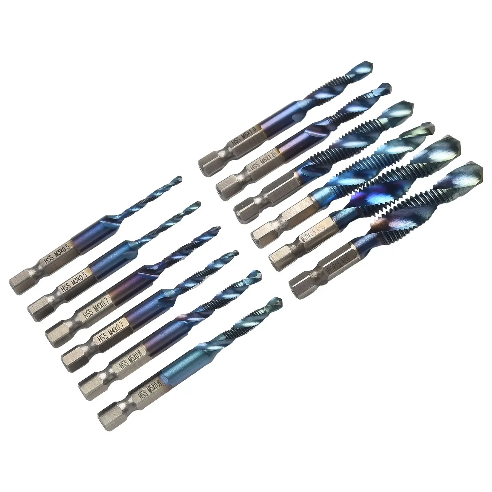 Composite Drill Bit Taps Drill Bit Hex Shank Drill High Quality Titanium Plated Screw Thread Drill Bits Set 12PCS
Composite Drill Bit Taps Drill Bit Hex Shank Drill High Quality Titanium Plated Screw Thread Drill Bits Set 12PCS