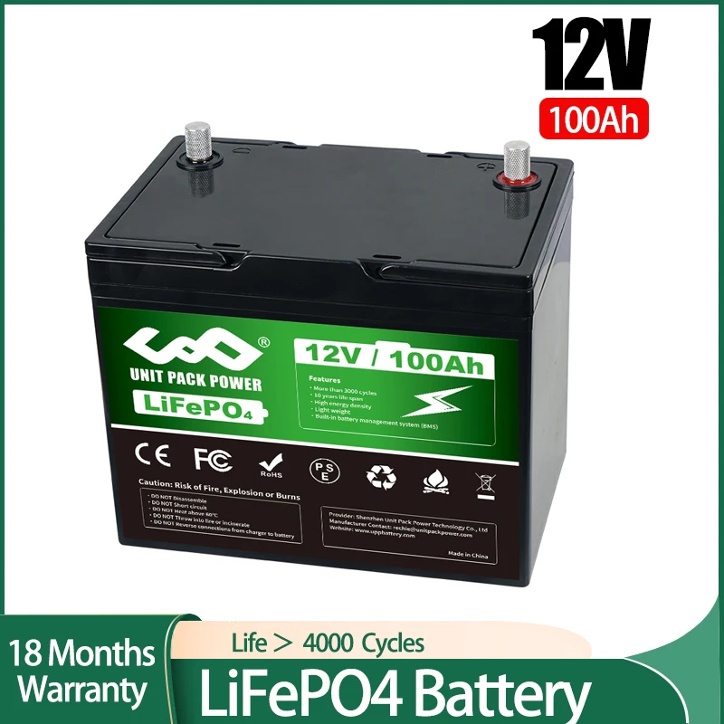 12V 100Ah LiFePO4 Lithium Battery Lithium Iron Phosphate Batteries Up to 4000 Cycles Perfect for RV, Solar, Marine, Overland/Van
12V 100Ah LiFePO4 Lithium Battery Lithium Iron Phosphate Batteries Up to 4000 Cycles Perfect for RV, Solar, Marine, Overland/Van