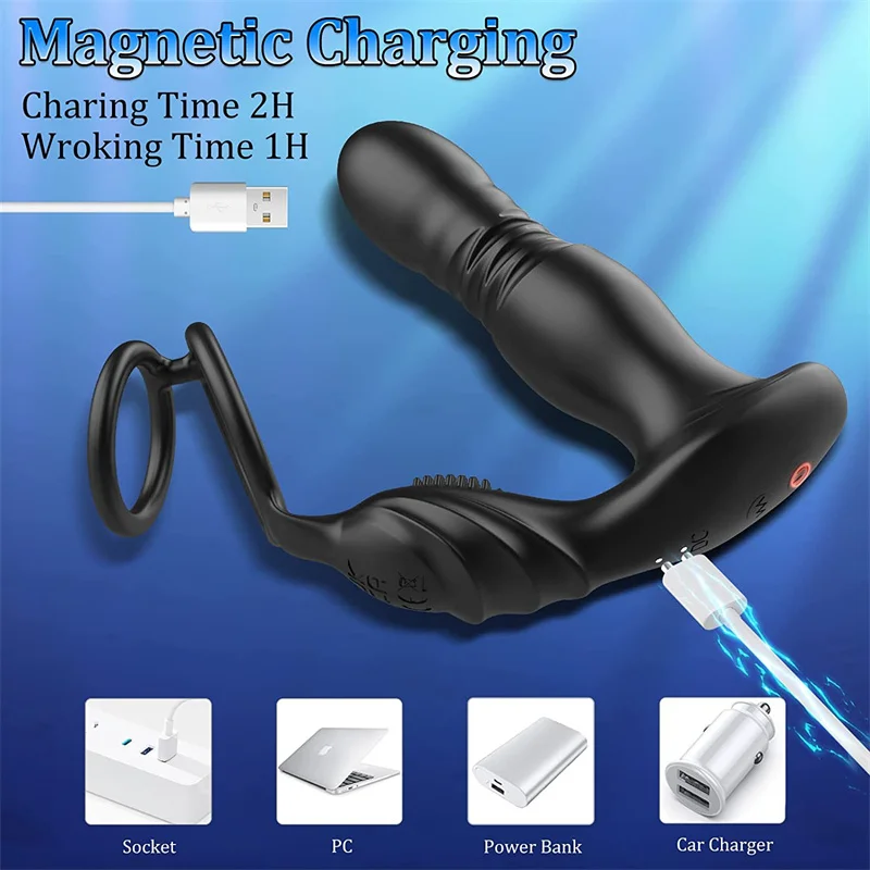 Male Prostate Massage Telescoping Vibration Wireless 10 Modes Silicone Anal Butt Plug Vibrator Sex Toys For Men Masturbation Male Prostate Massage Telescoping Vibration Wireless 10 Modes Silicone Anal Butt Plug Vibrator Sex Toys For Men Masturbation