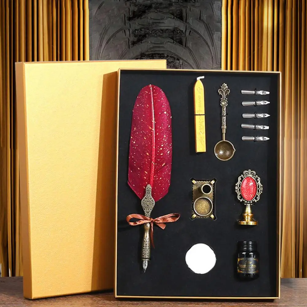 Dip Pen Ink Kit Calligraphy Feather Pen Wax Ink Quill Pen Set Smooth Writing Vintage Handcrafted Dip Pen Stationery Supplies
Dip Pen Ink Kit Calligraphy Feather Pen Wax Ink Quill Pen Set Smooth Writing Vintage Handcrafted Dip Pen Stationery Supplies