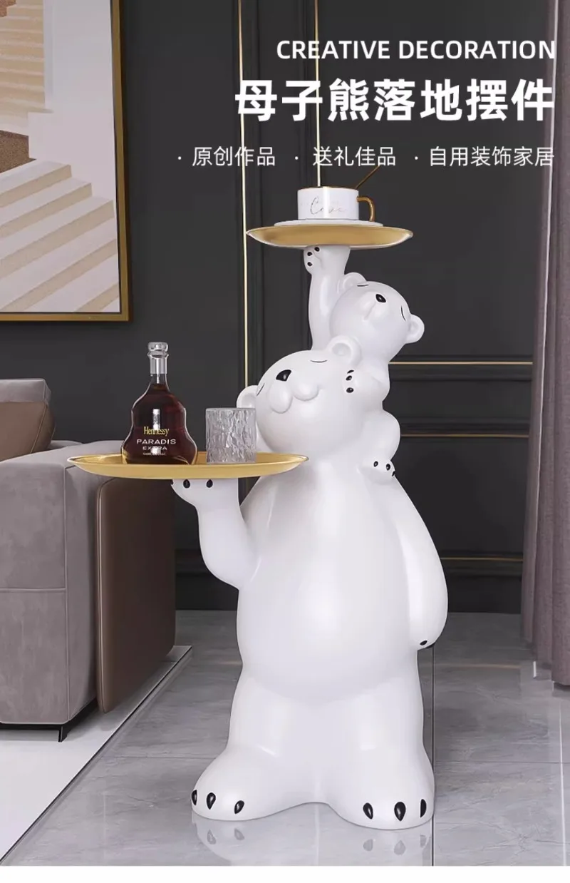 Trendy Fun Ins Style Tray Polar Bear Living Room Large Floor Standing Ornaments Home Decorations Illumination Statue Trendy Fun Ins Style Tray Polar Bear Living Room Large Floor Standing Ornaments Home Decorations Illumination Statue