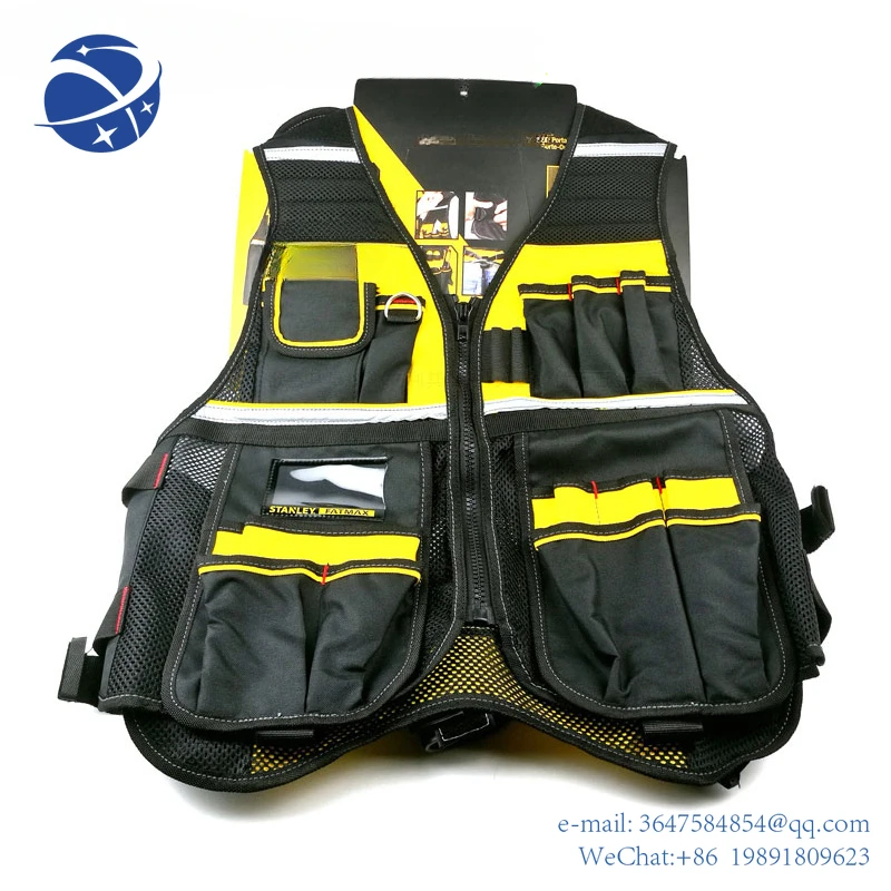Yun YiStanley Fatmax multi pocket vest for tools in black yellow reflective safety strip adjustable strap workwear men work tool
Yun YiStanley Fatmax multi pocket vest for tools in black yellow reflective safety strip adjustable strap workwear men work tool