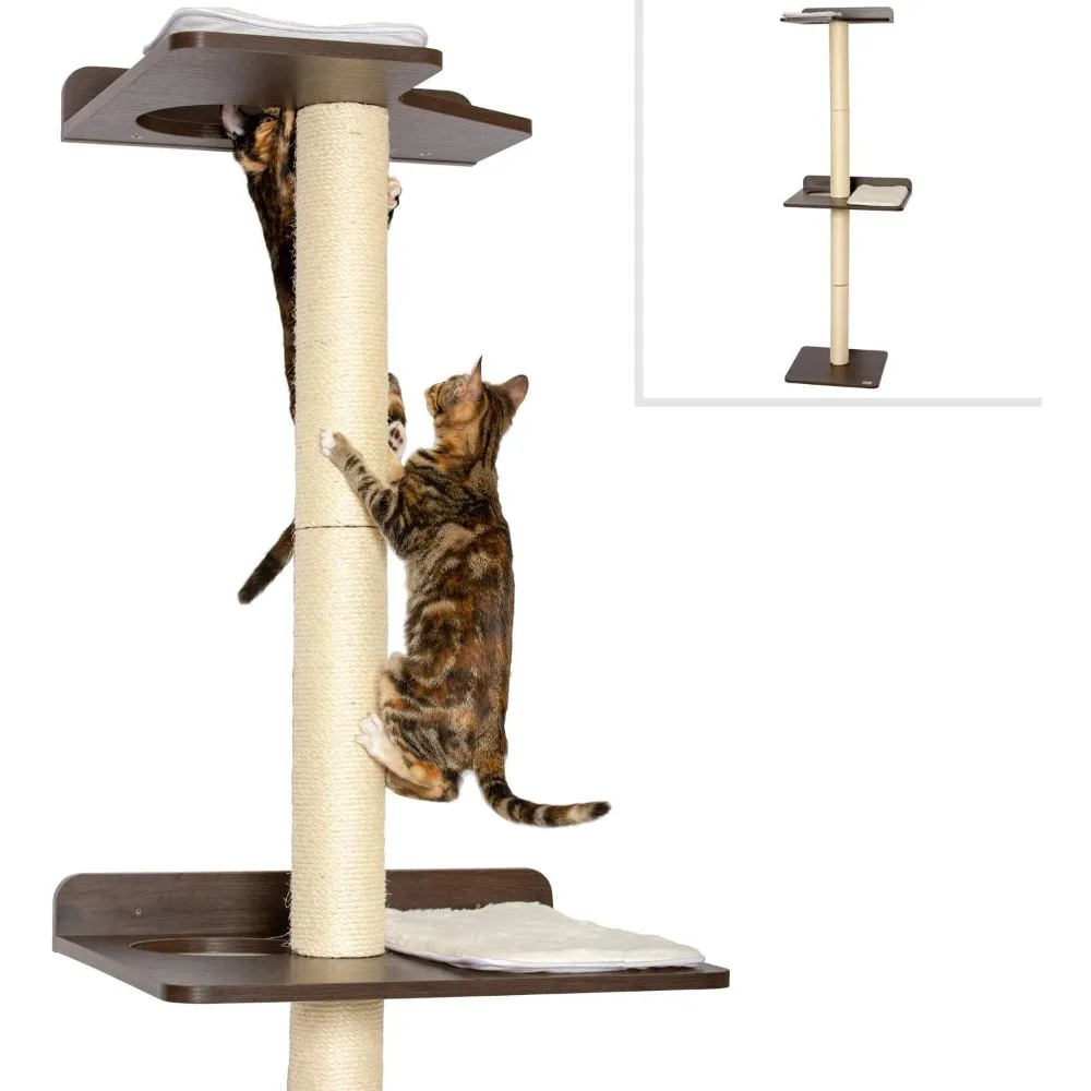 

Cat Climbing Tower & Activity Tree. (24 x 20.8 x 76.8 inches (lwh) Tall Sisal Scratching Posts, Modern Wall Mounted cat