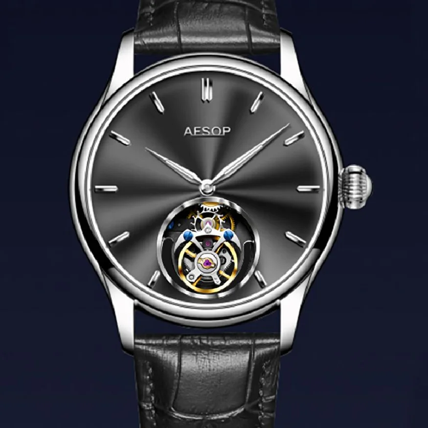 AESOP Flying Tourbillon Mechanical Watch For Men Sapphire Waterproof Manual Tourbillon Mens Skeleton Watch Luxury Steel Strap
AESOP Flying Tourbillon Mechanical Watch For Men Sapphire Waterproof Manual Tourbillon Mens Skeleton Watch Luxury Steel Strap