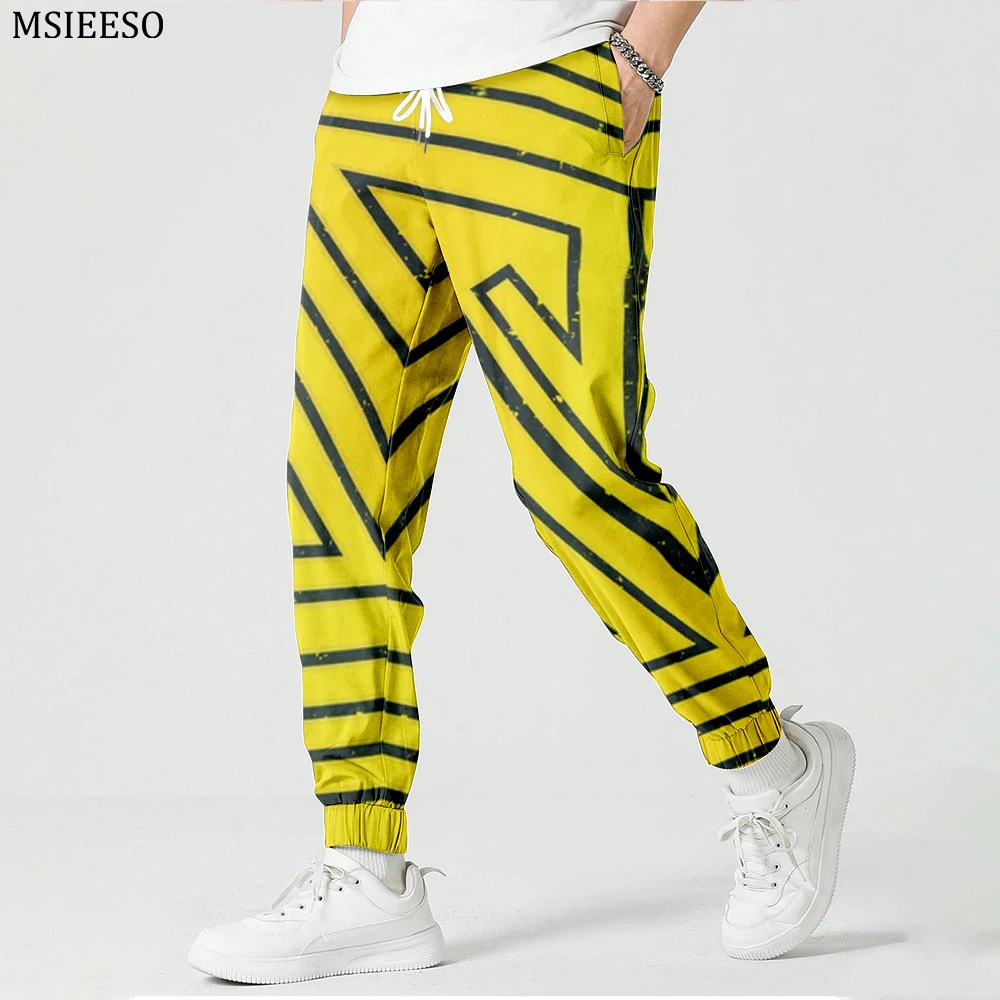 

MSIEESO Autumn Trousers Graffiti Geometry Graphics Printed Long Pants Men Women Casual Sweatpant Male Streetwear Jogging Pants