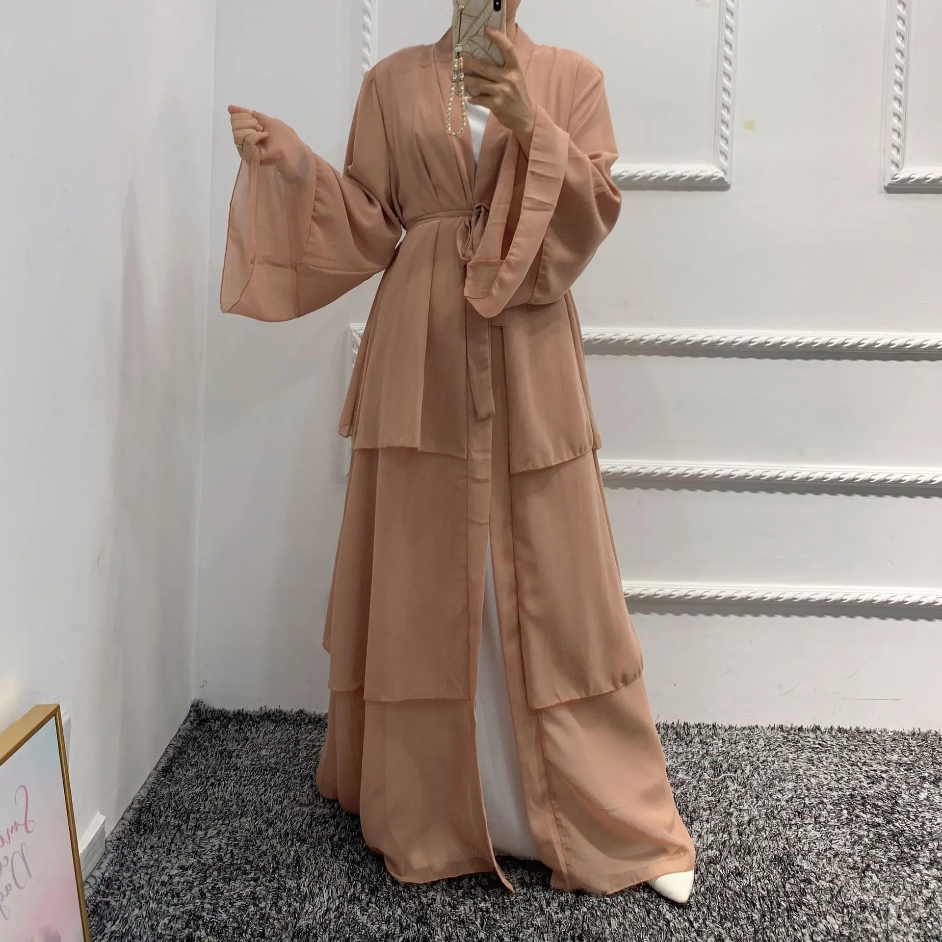 Turkish Kimono Coat Women Marocain Party Dress Muslim 3 Layers Spring Coat Plus Size Islamic Clothing Dubai Open Abayas Hijab
Turkish Kimono Coat Women Marocain Party Dress Muslim 3 Layers Spring Coat Plus Size Islamic Clothing Dubai Open Abayas Hijab