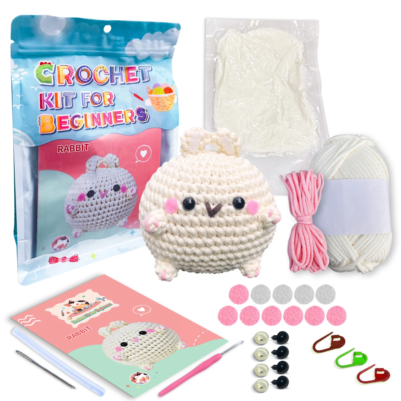 The Bunny Pattern Beginners Crochet Kit with Easy Peasy 7 S682289ee6b094f1ba77aa5551c7b9218S