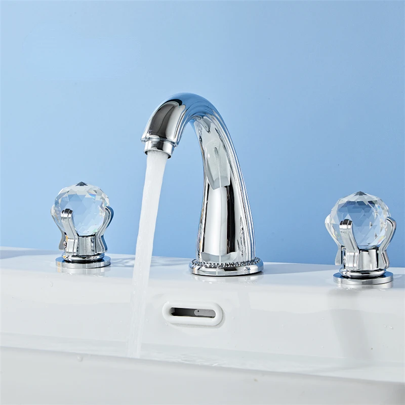 Basin Faucet Black Widespread Sink Tap Brass Gold Faucet Bathroom Sink Faucet 3 Hole Crystal Handle Hot And Cold Water Tap
Basin Faucet Black Widespread Sink Tap Brass Gold Faucet Bathroom Sink Faucet 3 Hole Crystal Handle Hot And Cold Water Tap