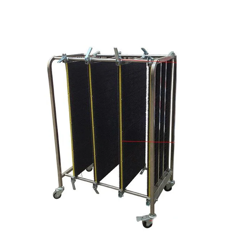 

ZB-900J Mobile Anti-Static Turnover Car SMT Circuit Board Stainless Steel Trolley Adjustable Width Hand Cart With Swivel Casters