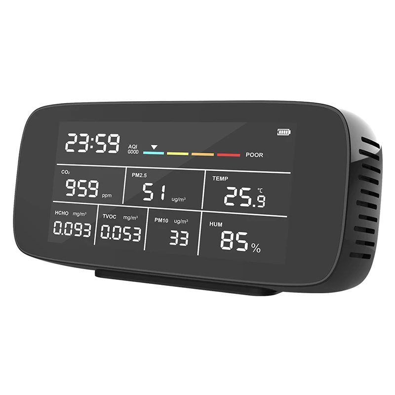 Hot Selling High Quality Indoor Air Quality Monitor with CO2 Temperature Humidity Sensors LED Display Family-Friendly Detector
Hot Selling High Quality Indoor Air Quality Monitor with CO2 Temperature Humidity Sensors LED Display Family-Friendly Detector