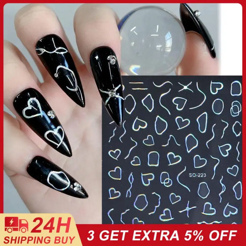 

Nail Enhancement Sticker Embossed Nail Decoration Multi Purpose Nail Art Nail Stickers Laser Nail Patch Nail Diy Colorful Beauty