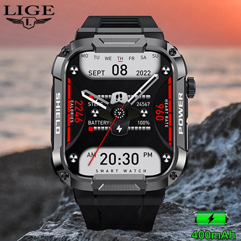 

LIGE Smartwatch Men 2023 Android iOS 1.85 Inches HD Screen Smart Watches Bluetooth Call Fitness Wrist Watch Activity Tracker