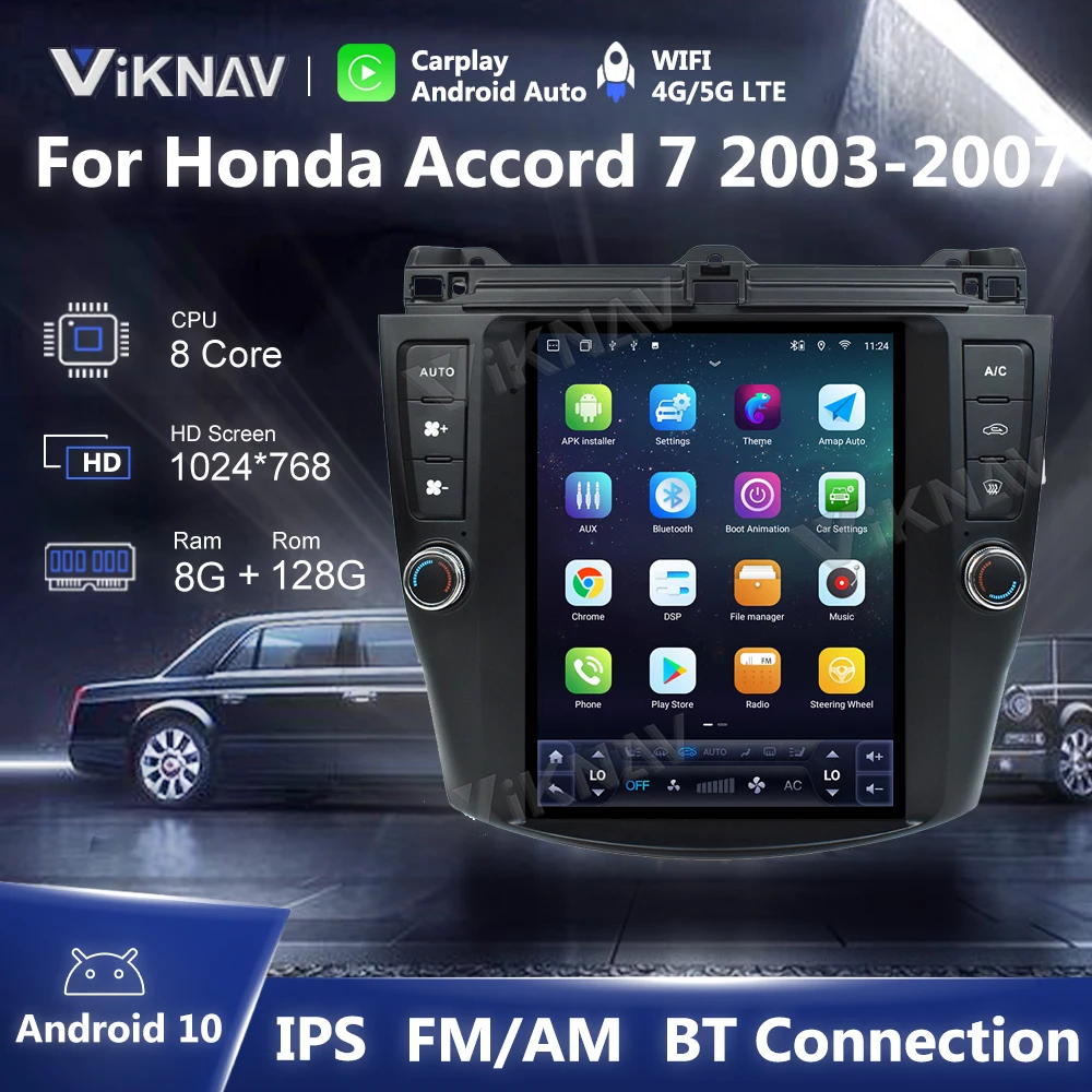 10-дюймовый Android 10 автомобильный радиоприемник Модернизированный для Honda Accord 7 2003-2007 мультимедийный видеоплеер GPS Carplay сенсорный экран авто стерео 
10-дюймовый Android 10 автомобильный радиоприемник Модернизированный для Honda Accord 7 2003-2007 мультимедийный видеоплеер GPS Carplay сенсорный экран авто стерео