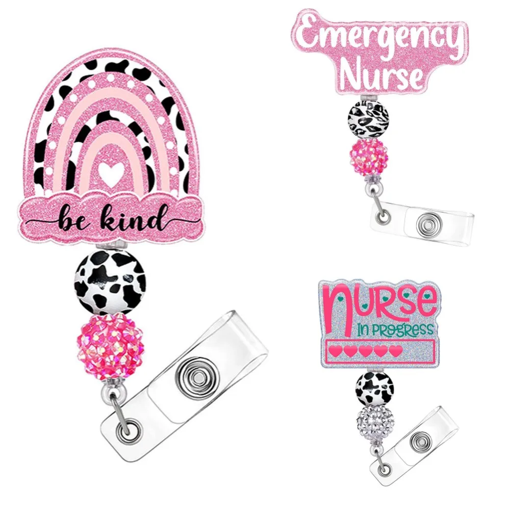 New Acrylic Glitter Beads Nurse Badge Reel Clip Holder Retractable Telescopic Buckle Id Card Holder Xmas Teacher Decoration Gift
New Acrylic Glitter Beads Nurse Badge Reel Clip Holder Retractable Telescopic Buckle Id Card Holder Xmas Teacher Decoration Gift