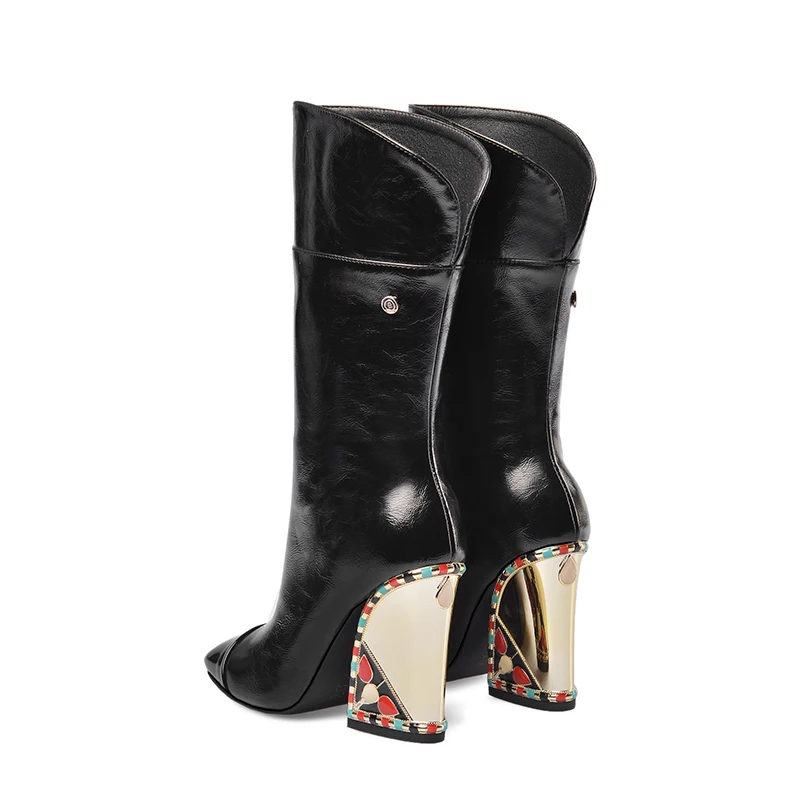 Luxury Gold Chunky High Heels Women's Boots Fashion New Square Toe Mid-calf Boots Female Handmade Zip Long Boots Zapatos Mujer
Luxury Gold Chunky High Heels Women's Boots Fashion New Square Toe Mid-calf Boots Female Handmade Zip Long Boots Zapatos Mujer