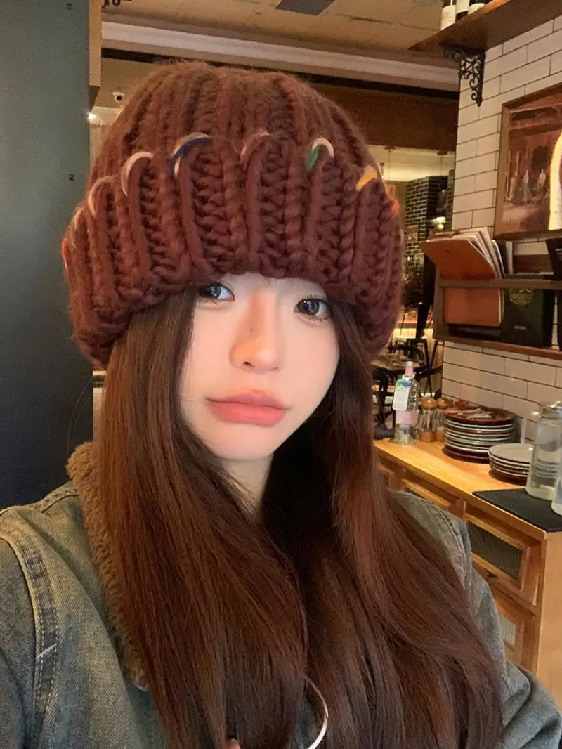 Leisure Coarse Knitted Sweater Winter Women's Solid Color Thickened Warm Ear Protection Big Head Wrap Cold Hat
Leisure Coarse Knitted Sweater Winter Women's Solid Color Thickened Warm Ear Protection Big Head Wrap Cold Hat