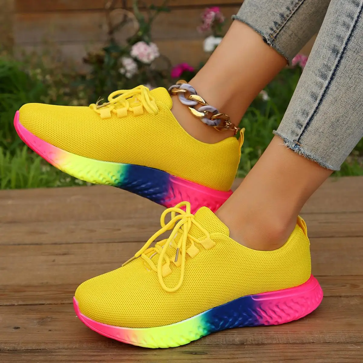 High Quality Women's Shoes Low Top Rainbow Sole Sneakers Women Plus Size Thick Sole Lace Up Casual Shoes for Women 2023
High Quality Women's Shoes Low Top Rainbow Sole Sneakers Women Plus Size Thick Sole Lace Up Casual Shoes for Women 2023