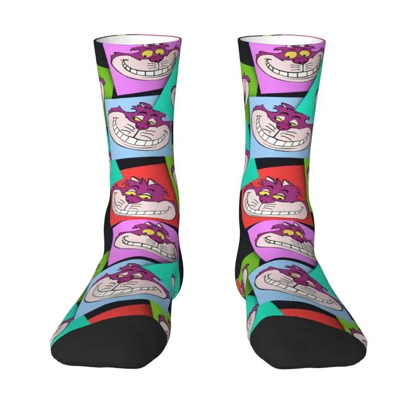 

Harajuku Disney Cheshires Cat Socks Men Women Warm 3D Print We're All Mad Here Sports Basketball Socks