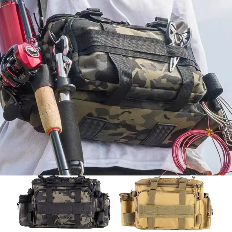 

Fishing Tackle Bag Fishing Tackle Sling Bag For Outdoor Fishing Organizer Bag With Multiple Layers For Hooks Beads Fishing Rods