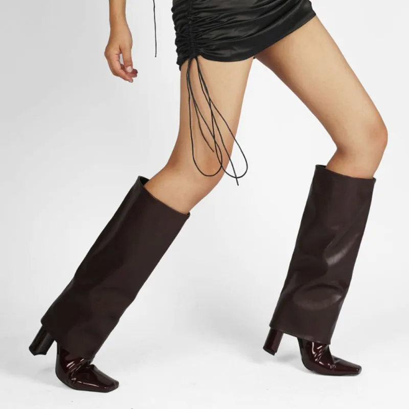 Arden Furtado 2023 Winter Woman's Knee high boots Patent Leather Square toe Chunky heels Patchwork Revers Fashion boots
Arden Furtado 2023 Winter Woman's Knee high boots Patent Leather Square toe Chunky heels Patchwork Revers Fashion boots