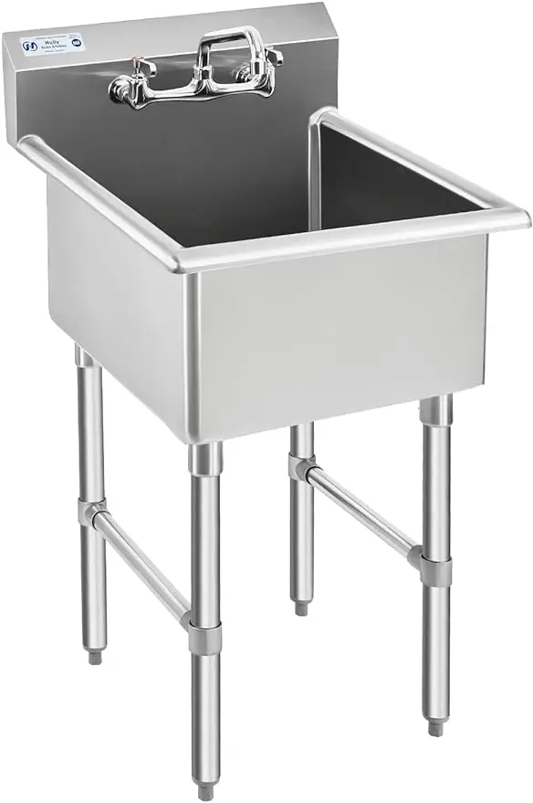 HALLY Коммерческая раковина из нержавеющей стали с 1 отсеком NSF Prep & Utility раковина с 8 "краном 18" Д x 18 "Ш x 12" D чаша
HALLY Коммерческая раковина из нержавеющей стали с 1 отсеком NSF Prep & Utility раковина с 8 "краном 18" Д x 18 "Ш x 12" D чаша