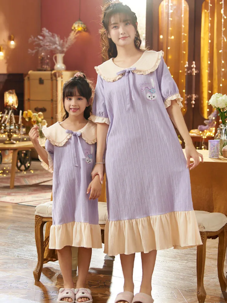 Mother and Daughter Pajamas Summer Short-sleeved Shorts Pure Cotton Thin Section Summer Parent-child Home Service Two-piece Suit
Mother and Daughter Pajamas Summer Short-sleeved Shorts Pure Cotton Thin Section Summer Parent-child Home Service Two-piece Suit