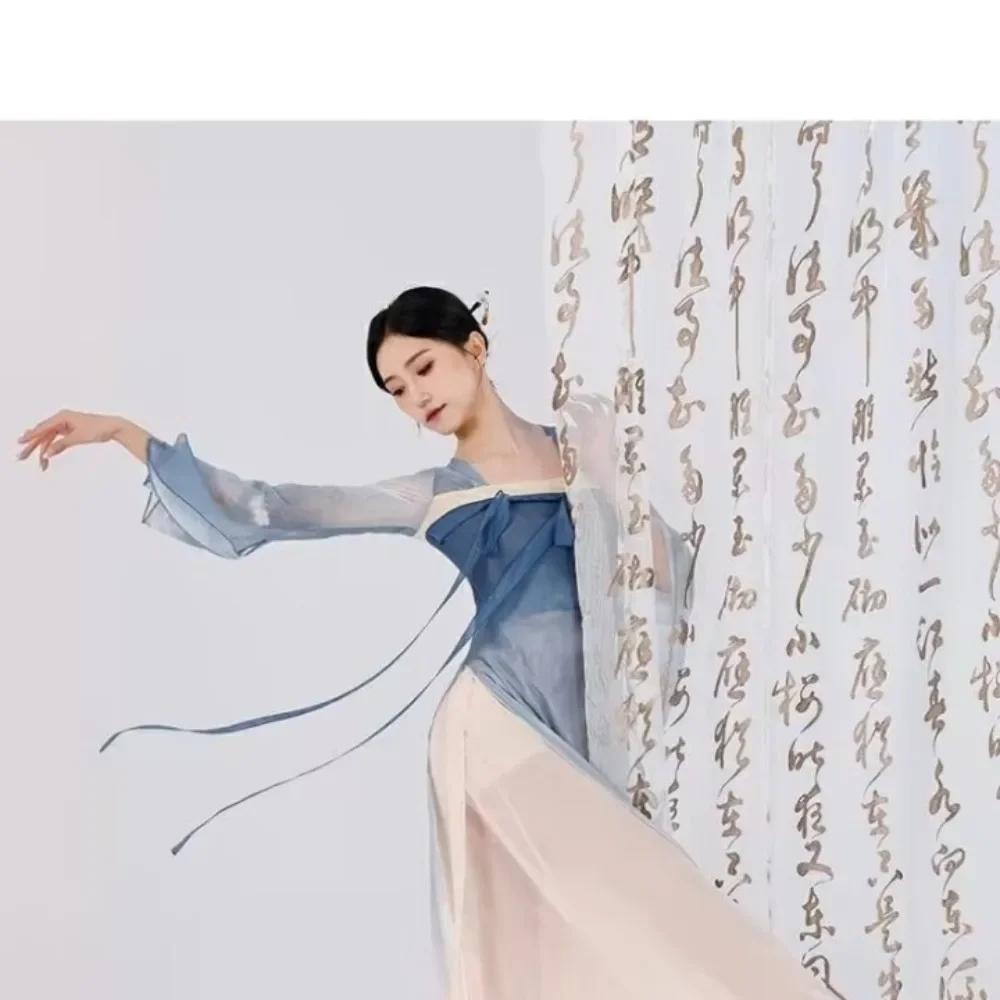 Classical Dancing Dress Female Han Costume Chinese Classic Dance Exercise Clothing Ribbon Long Gauze Clothes
Classical Dancing Dress Female Han Costume Chinese Classic Dance Exercise Clothing Ribbon Long Gauze Clothes