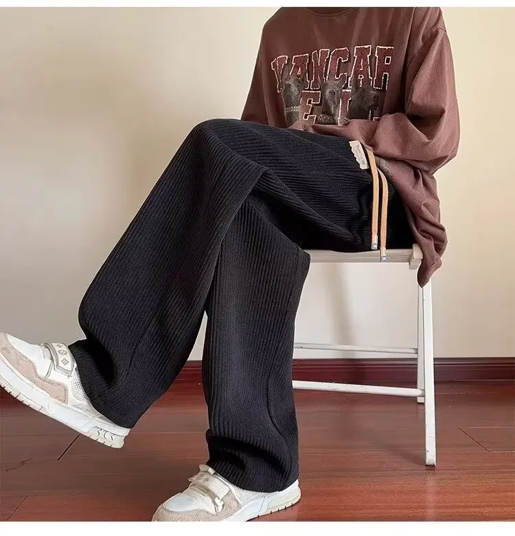 النمط الأمريكي الرجال سروال قصير الخريف/الشتاء الصوف مبطن فضفاض مستقيم الساق بناطيل كاجوال العصرية واسعة الساق الرجال السراويل النمط الأمريكي الرجال سروال قصير الخريف/الشتاء الصوف مبطن فضفاض مستقيم الساق بناطيل كاجوال العصرية واسعة الساق الرجال السراويل