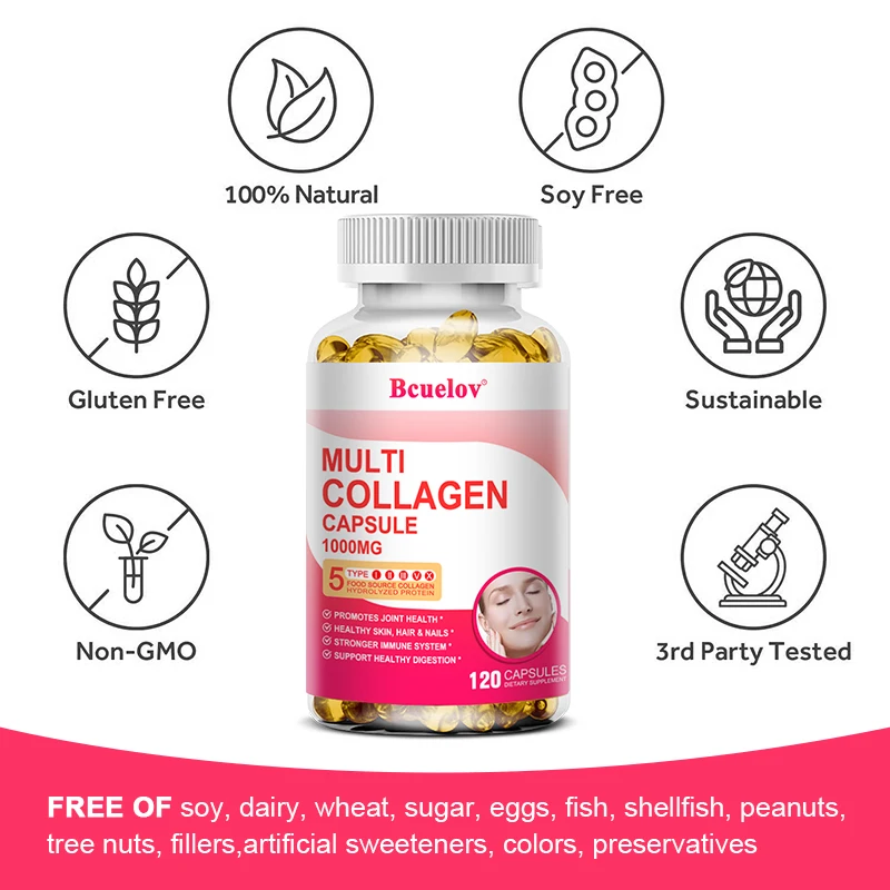 Multi-Collagen - Hydrolyzed Collagen Peptide + Vitamin C Supports Skin, Bones - Contains 5 Types I, II, III, V and X Collagen
Multi-Collagen - Hydrolyzed Collagen Peptide + Vitamin C Supports Skin, Bones - Contains 5 Types I, II, III, V and X Collagen