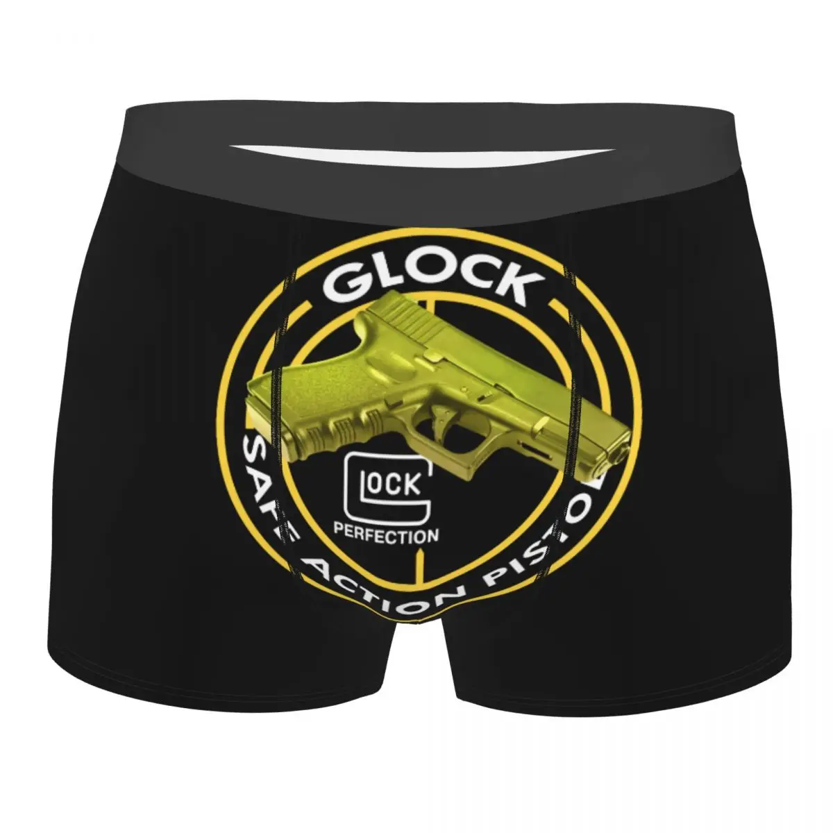 

Glock Underwear Men Printed Customized USA Handgun Pistol Logo Boxer Briefs Shorts Panties Soft Underpants