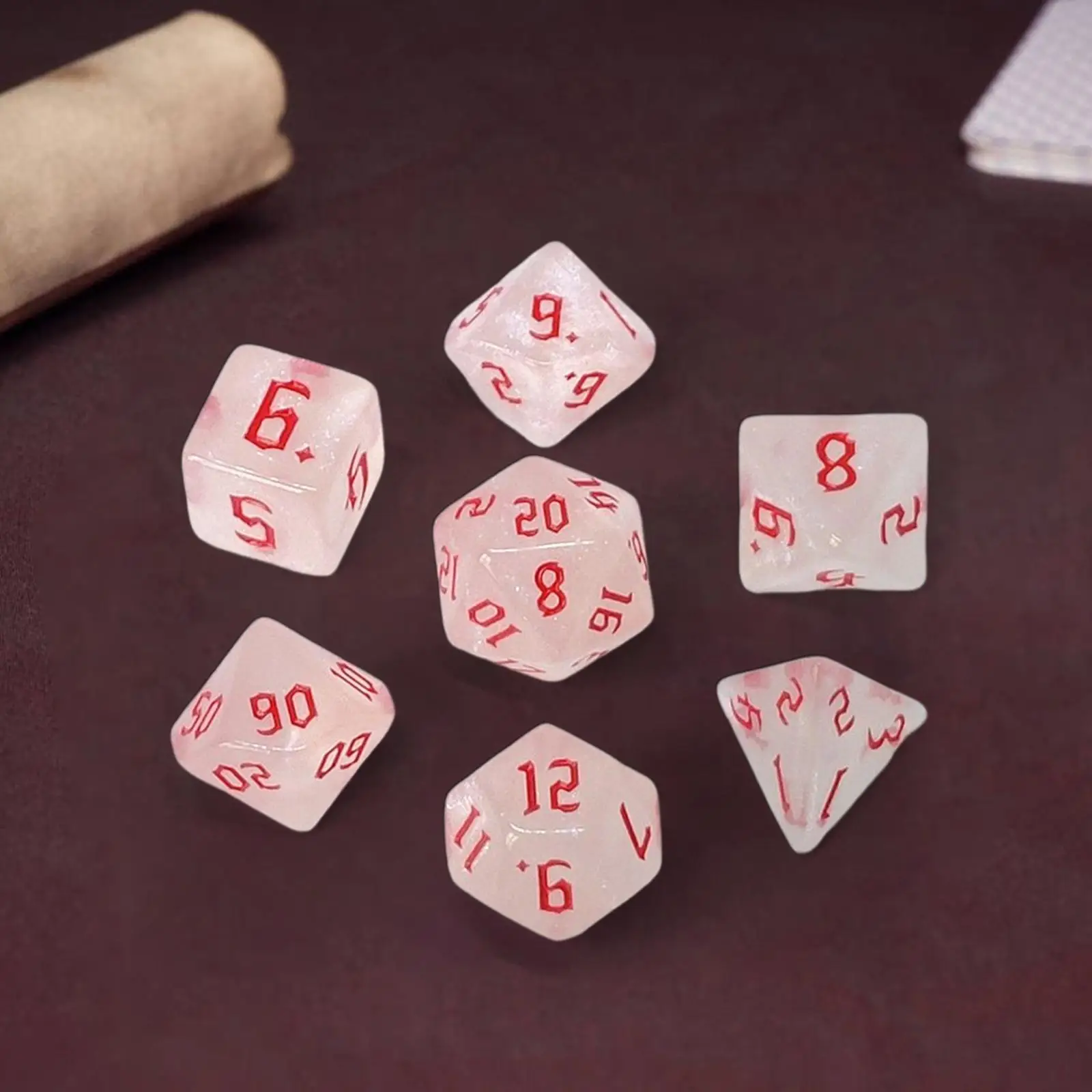 7Pcs Polyhedral Dices Set Table Game Dices for Drinking Prop Party Favors Family Gathering 
7Pcs Polyhedral Dices Set Table Game Dices for Drinking Prop Party Favors Family Gathering