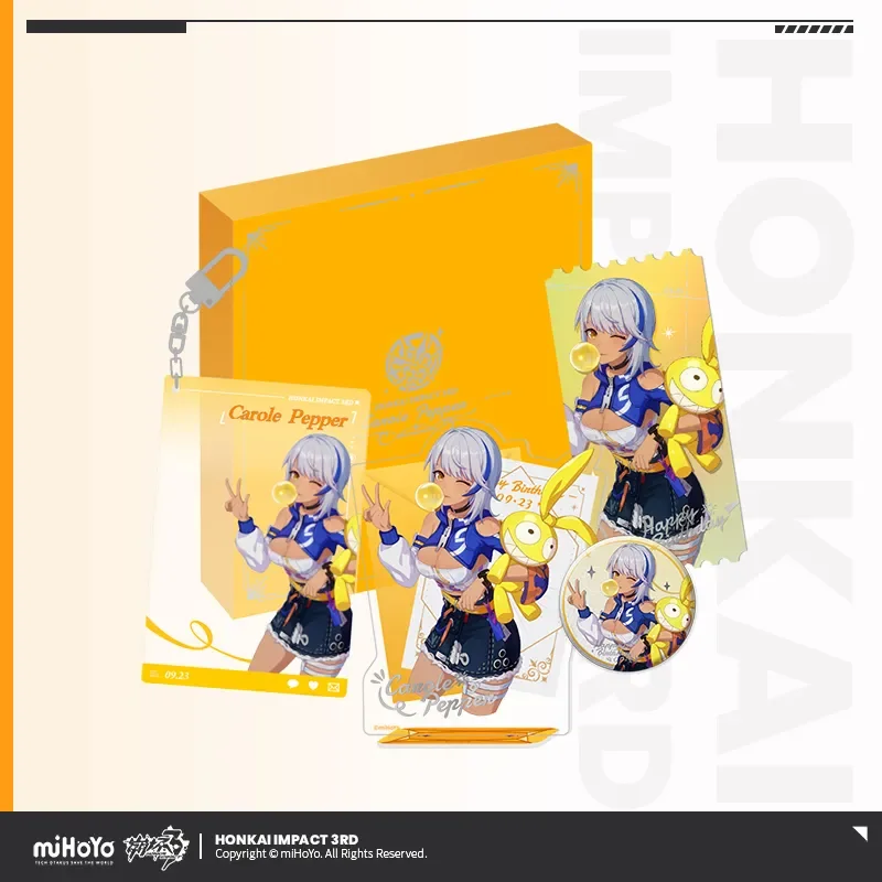 MiHoYo Game Honkai Impact 3 Carole Pepper Cosplay Stand Model Set Acrylic Pendant Badge Laser Ticket Birthday Gift Box 2023
MiHoYo Game Honkai Impact 3 Carole Pepper Cosplay Stand Model Set Acrylic Pendant Badge Laser Ticket Birthday Gift Box 2023