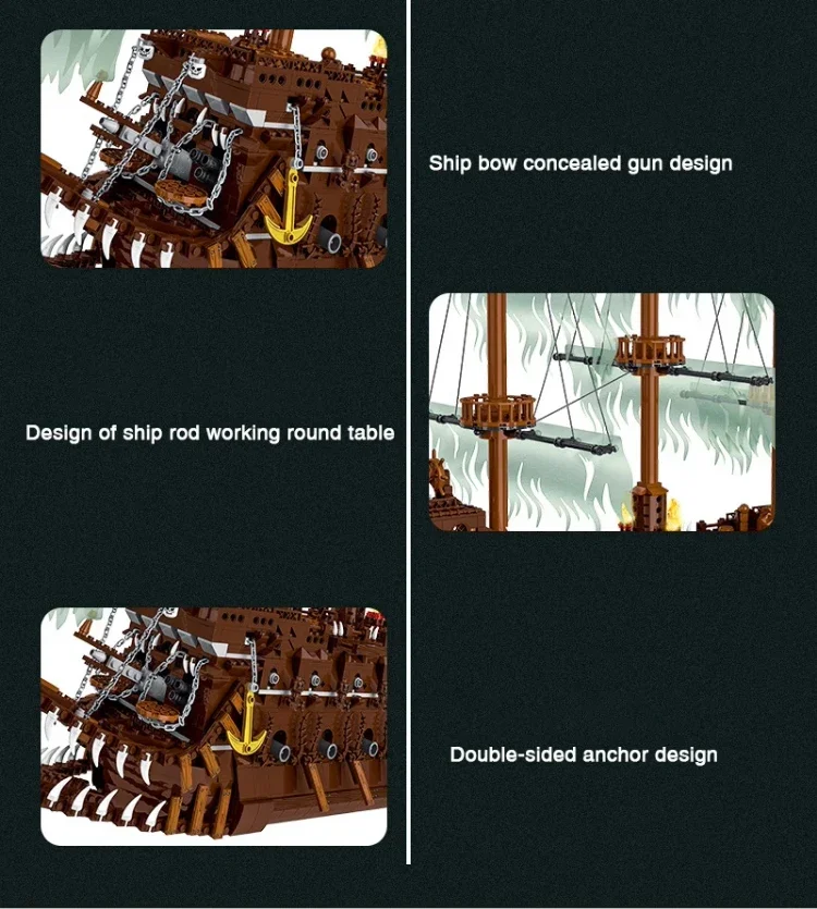 3658PCS The Flying Dutchman Building Blocks Phantom Black Pearl Ship Model Bricks Desktop Decoration Toys For Kids Holiday Gifts 3658PCS The Flying Dutchman Building Blocks Phantom Black Pearl Ship Model Bricks Desktop Decoration Toys For Kids Holiday Gifts