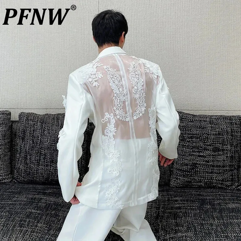 PFNW 2024 новый модный мужской комплект, однобортный прозрачный пиджак с вышивкой, Костюмные брюки, темпераментный Мужской комплект из двух предметов 9C5193
PFNW 2024 новый модный мужской комплект, однобортный прозрачный пиджак с вышивкой, Костюмные брюки, темпераментный Мужской комплект из двух предметов 9C5193