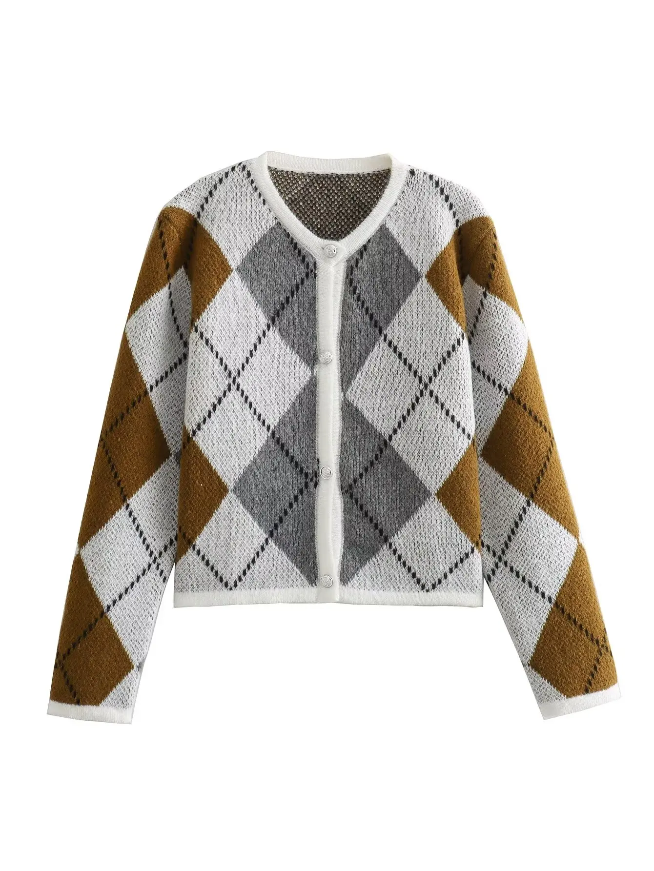 Plus Size Women's Clothing Sweater Spring And Autumn Sweater Jacket With Round Neck, Diamond Plaid Pattern Short Jacket
Plus Size Women's Clothing Sweater Spring And Autumn Sweater Jacket With Round Neck, Diamond Plaid Pattern Short Jacket