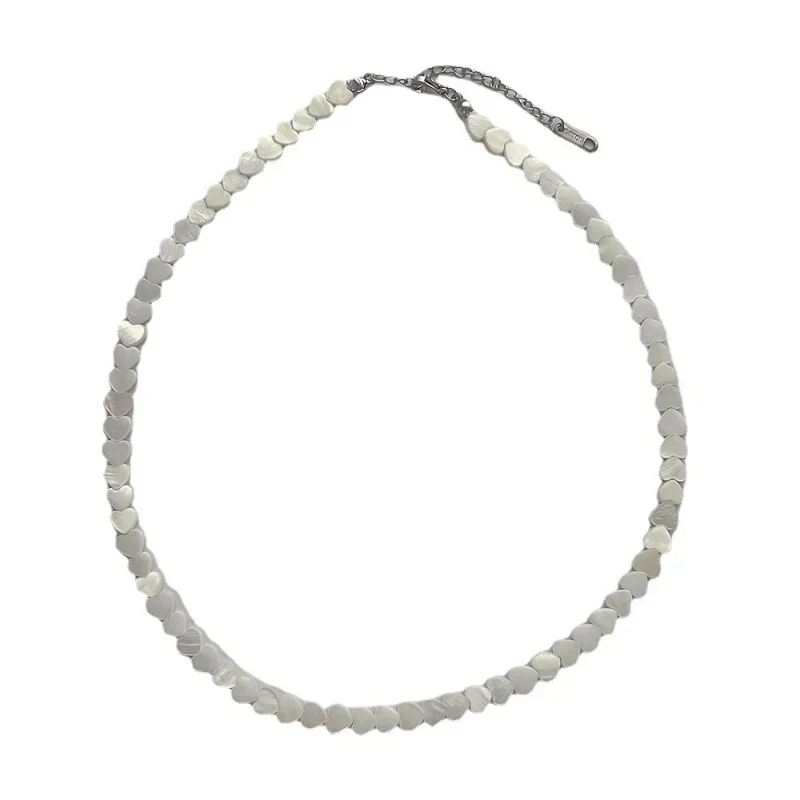Bilandi ChimJewelry-Collier en forme de cœur pour femme, une couche, coquillage, doux, tempérament coréen, cadeau de convocation, style populaire 4