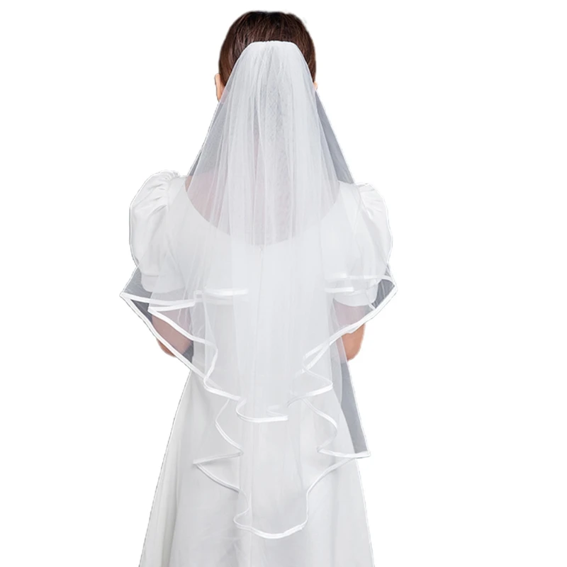 Wedding Veil with Comb Hair Accessories for Brides 2-Tier White Sheer Tulle with Delicate Ribbon Headwear for Party
Wedding Veil with Comb Hair Accessories for Brides 2-Tier White Sheer Tulle with Delicate Ribbon Headwear for Party