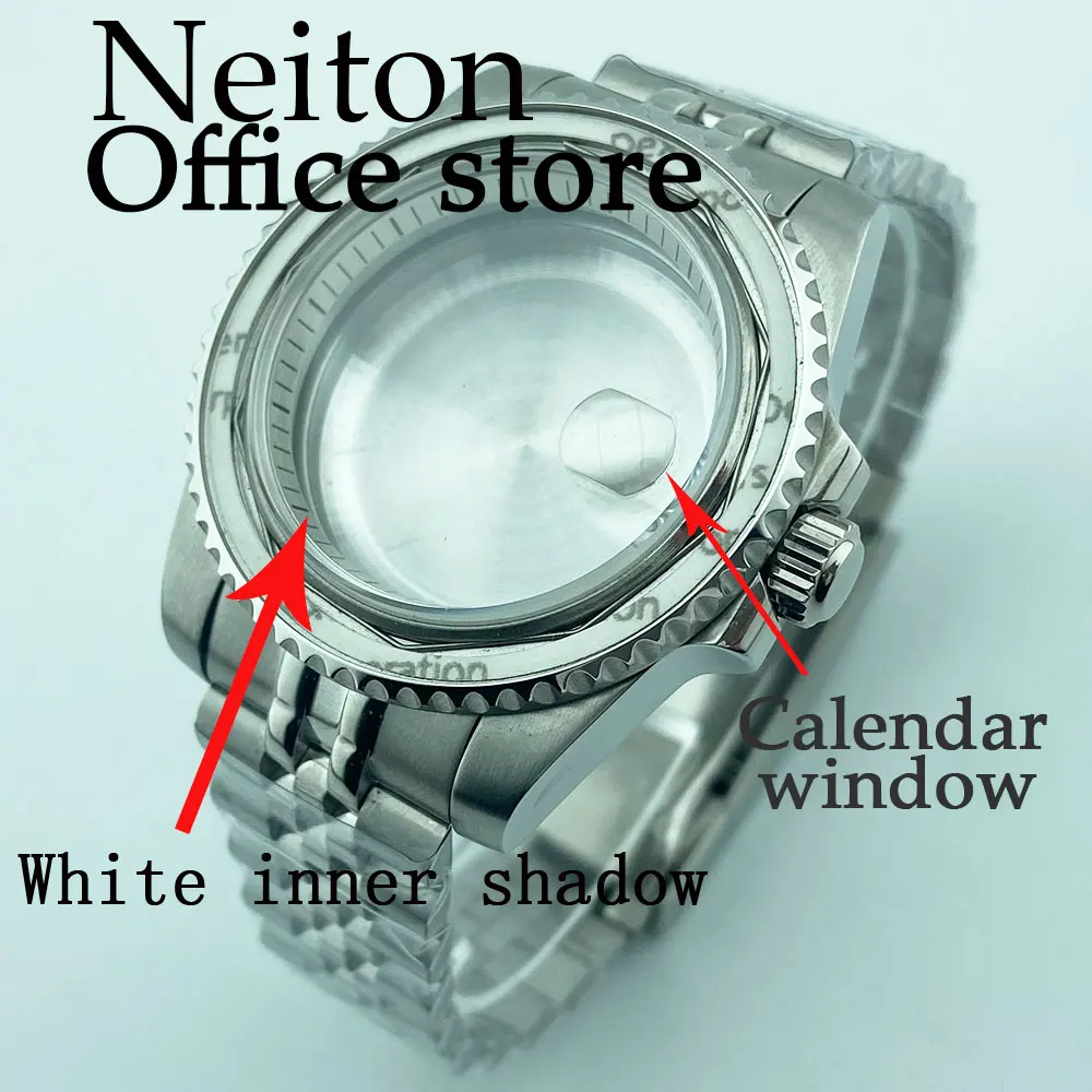 

NEITON 40mm sapphire glass black PVD case black white chapter ring fit NH35 NH36 ETA2824 Seagull ST2130 PT5000 movement