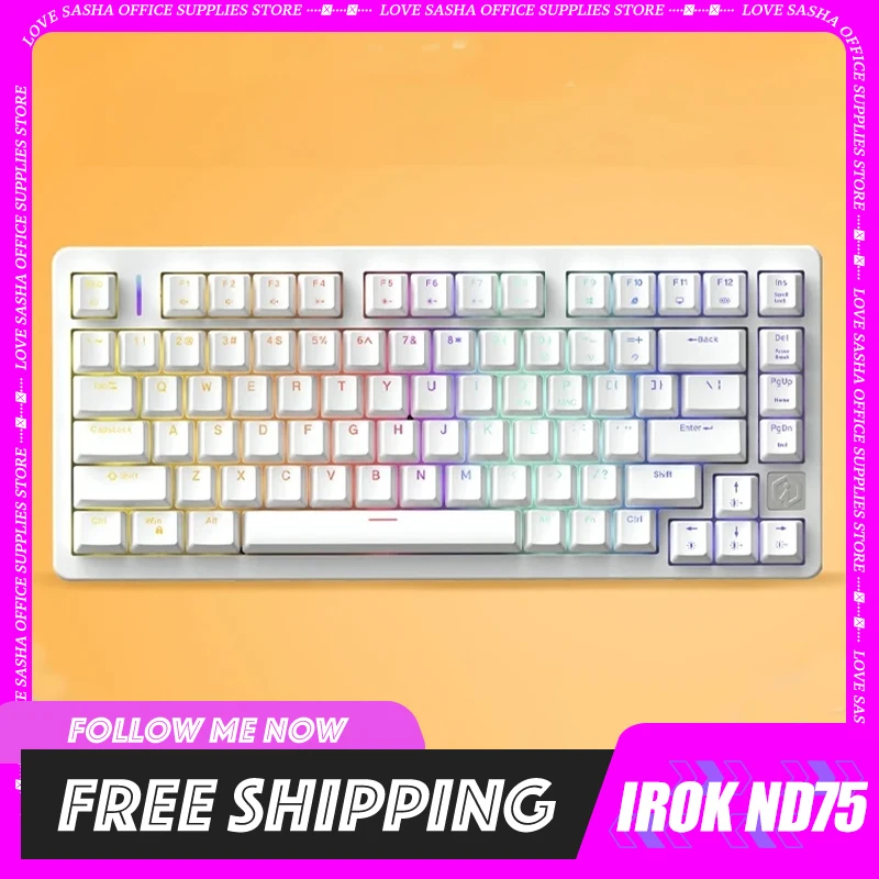 

IROK ND75 Mechanical Keyboard Wired RT Mode Magnetic Switch Keyboards Gaming Keyboards Hot-Swap Customization RGB Gamer Keyboard