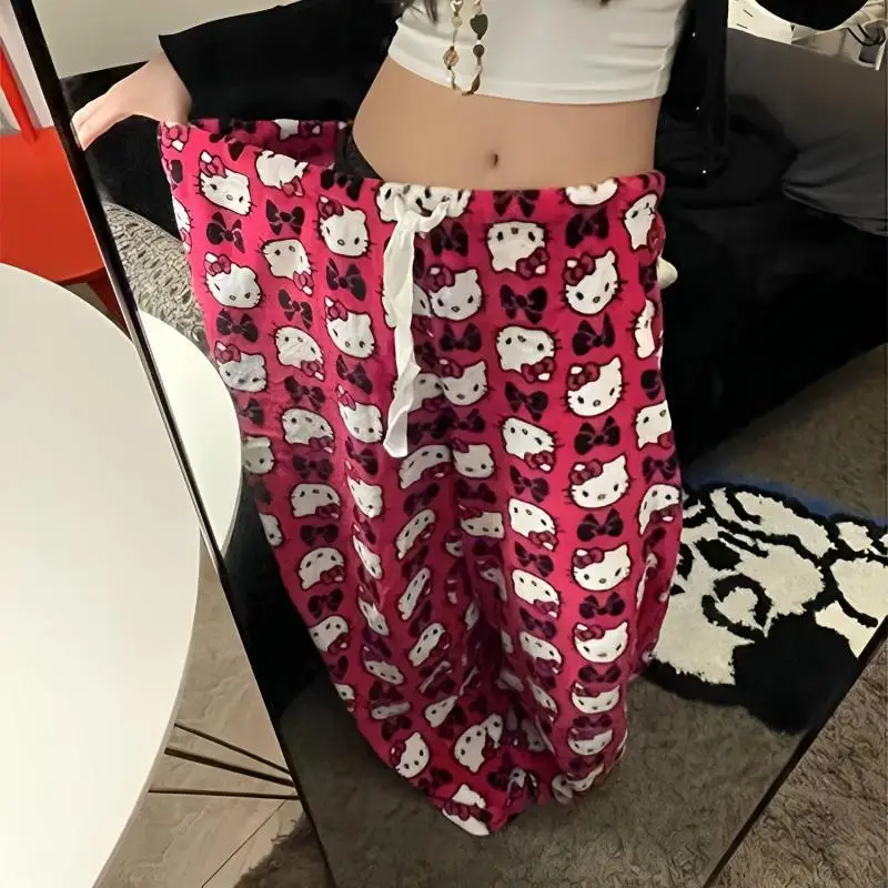 Брюки Sanrios с высокой талией Hello Kitty, летние модные Свободные повседневные брюки с милым мультяшным рисунком в стиле ретро, Y2K острые подарки для девочек
Брюки Sanrios с высокой талией Hello Kitty, летние модные Свободные повседневные брюки с милым мультяшным рисунком в стиле ретро, Y2K острые подарки для девочек