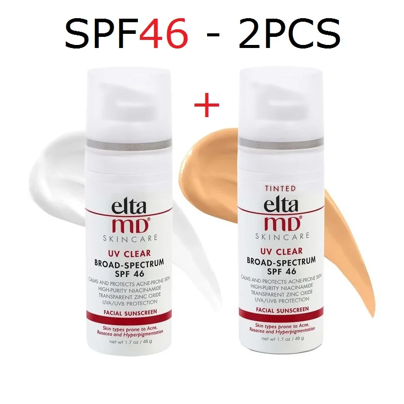 

2 шт. Elta MD солнцезащитный EltaMD UV ежедневный широкого спектра SPF 40 УФ прозрачный SPF 46 тонированный солнцезащитный крем для лица для чувствительной кожи лица 48 г
