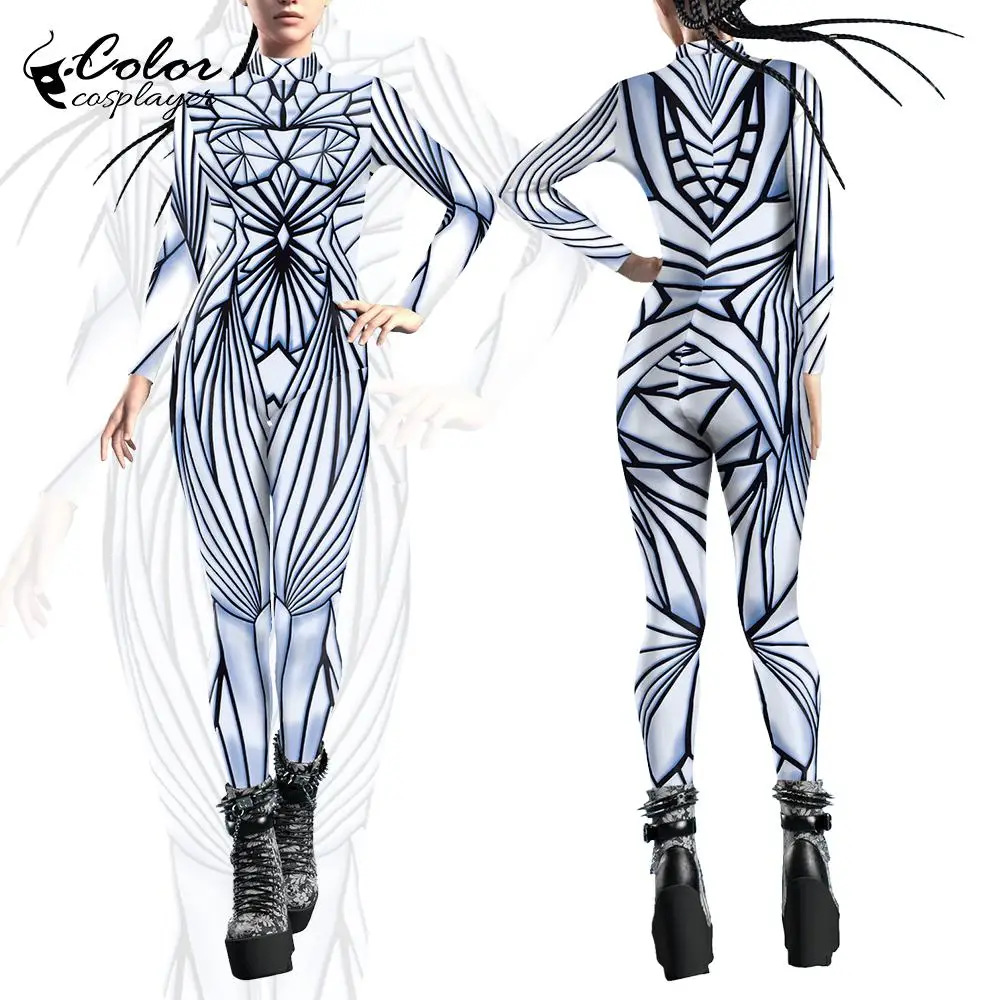 Color Cosplayer 3D Printing Jumpsuit Catsuit Sexy Women Cosplay Costumes Zentai Fancy Sense of Technology Halloween Bodysuit
Color Cosplayer 3D Printing Jumpsuit Catsuit Sexy Women Cosplay Costumes Zentai Fancy Sense of Technology Halloween Bodysuit