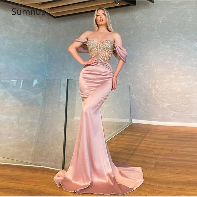Sumnus Pink Dubai Mermaid Prom Dresses 2022 Off The Shoulder Crystals Mermaid Stain Saudi Arabia Robes De Soirée Party Gown
Sumnus Pink Dubai Mermaid Prom Dresses 2022 Off The Shoulder Crystals Mermaid Stain Saudi Arabia Robes De Soirée Party Gown